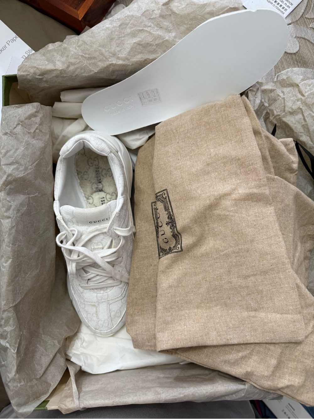 Gucci White Men's Low-Top Monogram Sneaker